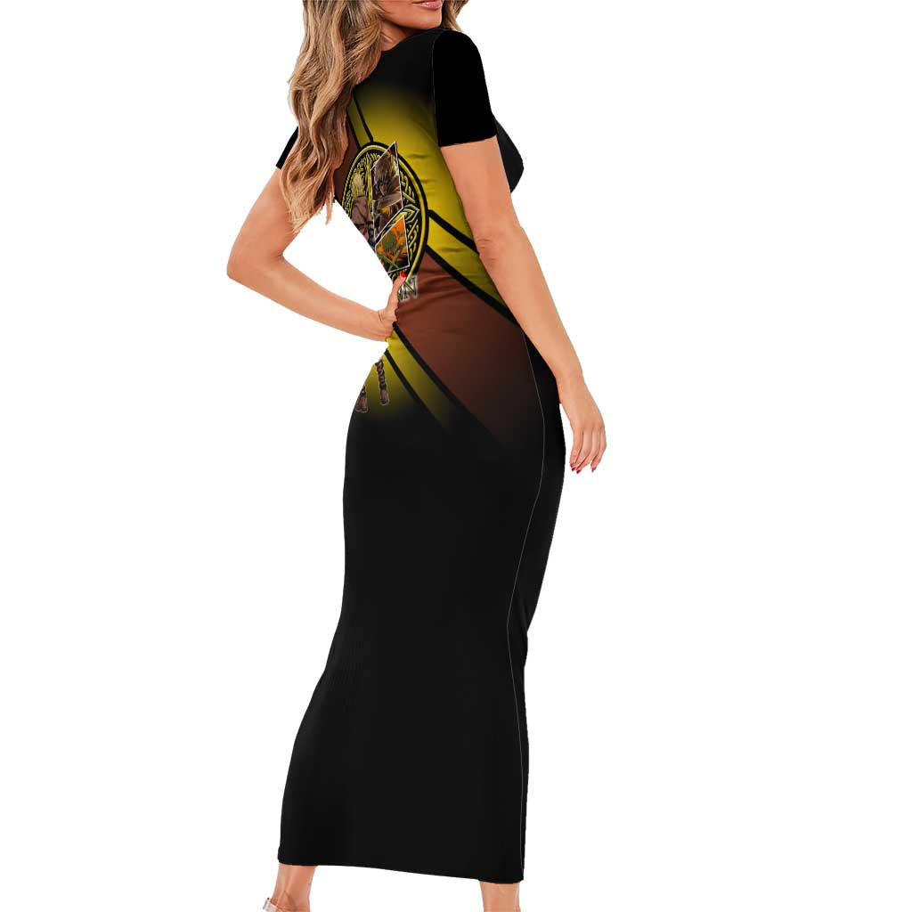 Thorfinn Norse Avenger Family Matching Short Sleeve Bodycon Dress and Hawaiian Shirt Viking Manga Illustration Style