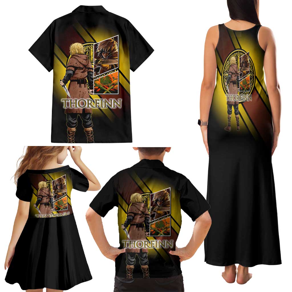 Thorfinn Norse Avenger Family Matching Tank Maxi Dress and Hawaiian Shirt Viking Manga Illustration Style
