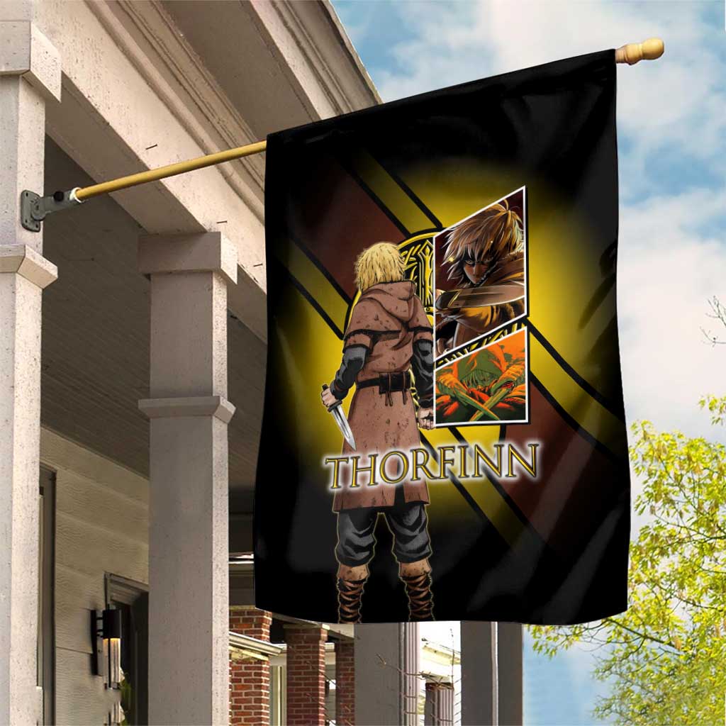 Thorfinn Norse Avenger Garden Flag Viking Manga Illustration Style