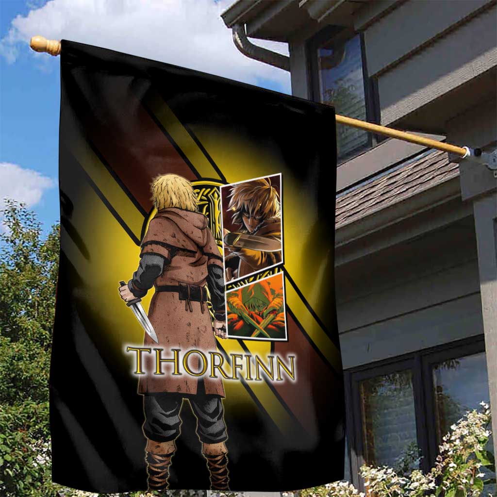 Thorfinn Norse Avenger Garden Flag Viking Manga Illustration Style