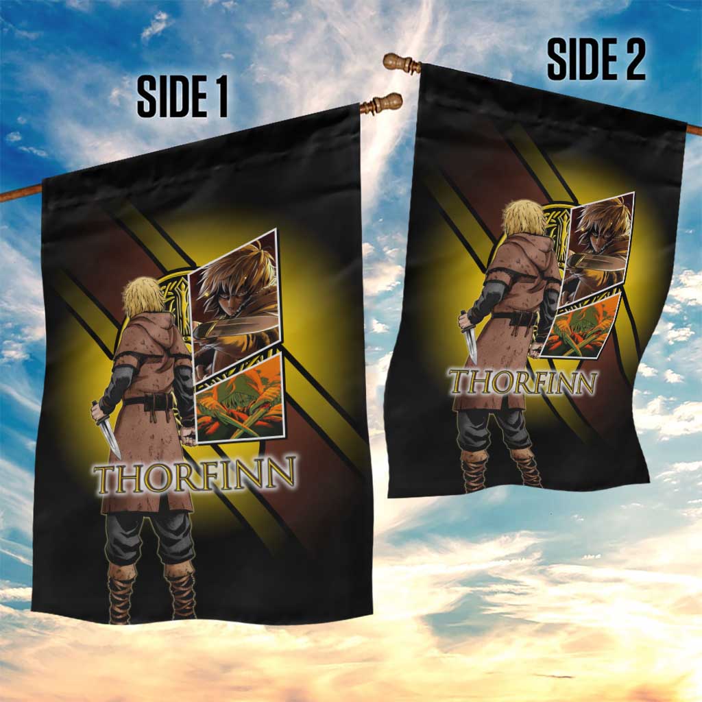 Thorfinn Norse Avenger Garden Flag Viking Manga Illustration Style
