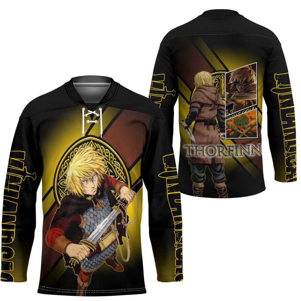 Thorfinn Norse Avenger Hockey Jersey Viking Manga Illustration Style