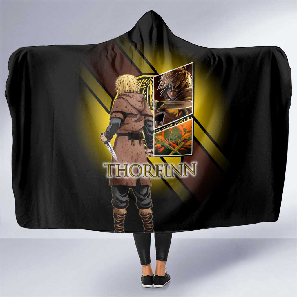 Thorfinn Norse Avenger Hooded Blanket Viking Manga Illustration Style