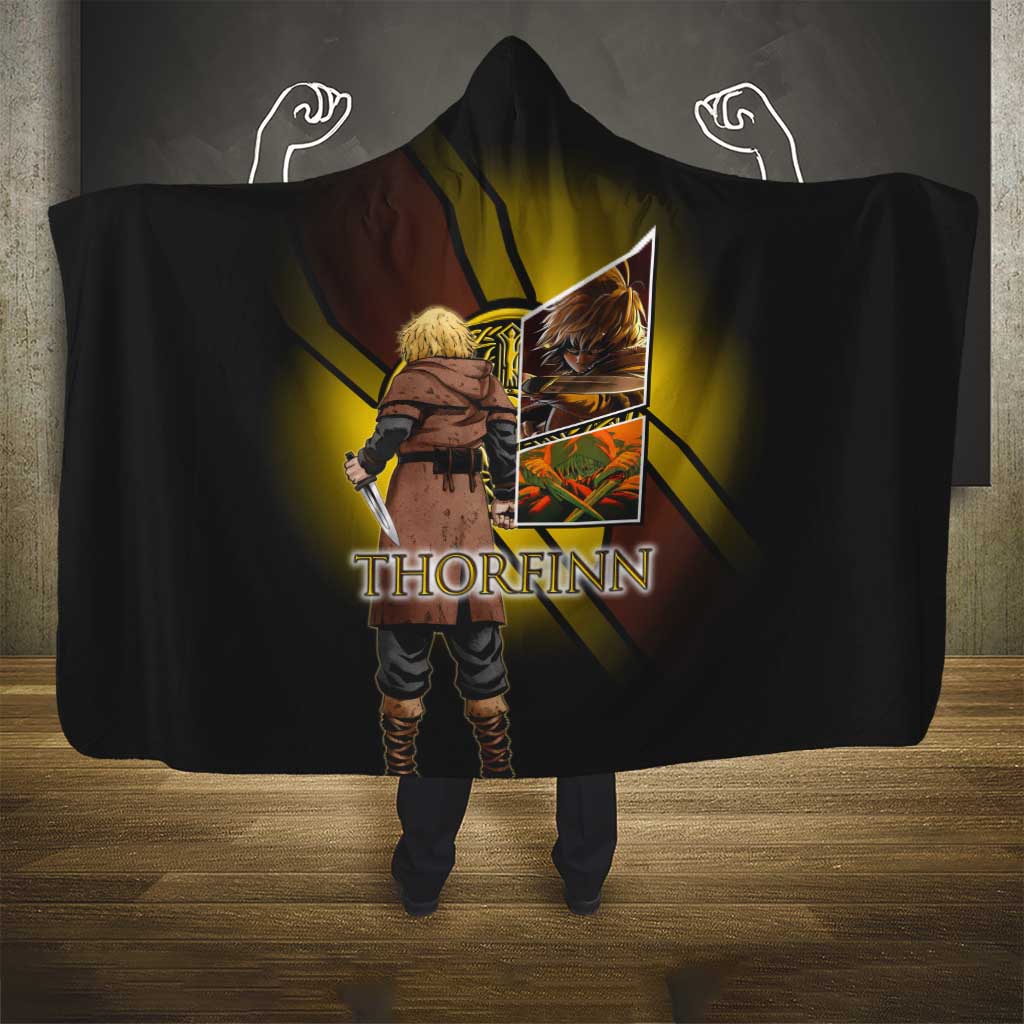 Thorfinn Norse Avenger Hooded Blanket Viking Manga Illustration Style