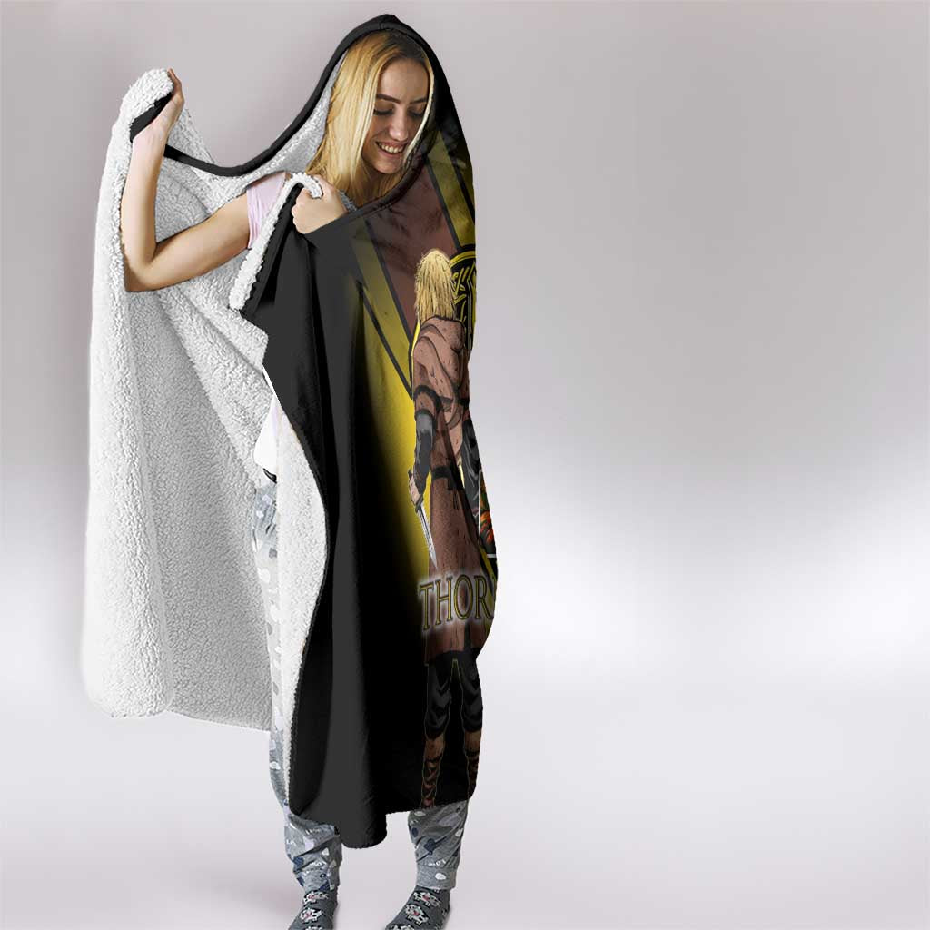 Thorfinn Norse Avenger Hooded Blanket Viking Manga Illustration Style