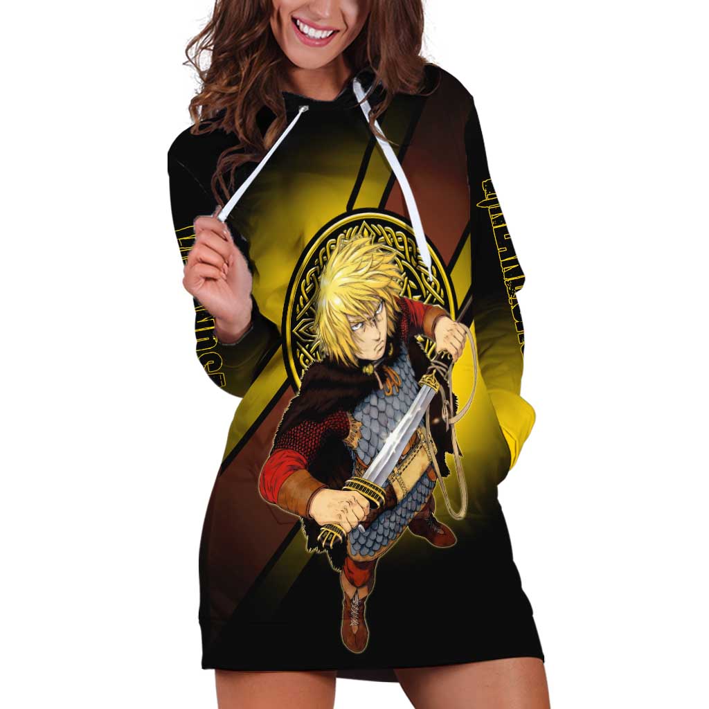 Thorfinn Norse Avenger Hoodie Dress Viking Manga Illustration Style