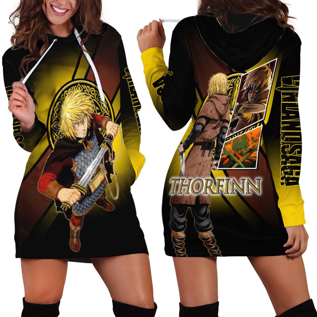 Thorfinn Norse Avenger Hoodie Dress Viking Manga Illustration Style