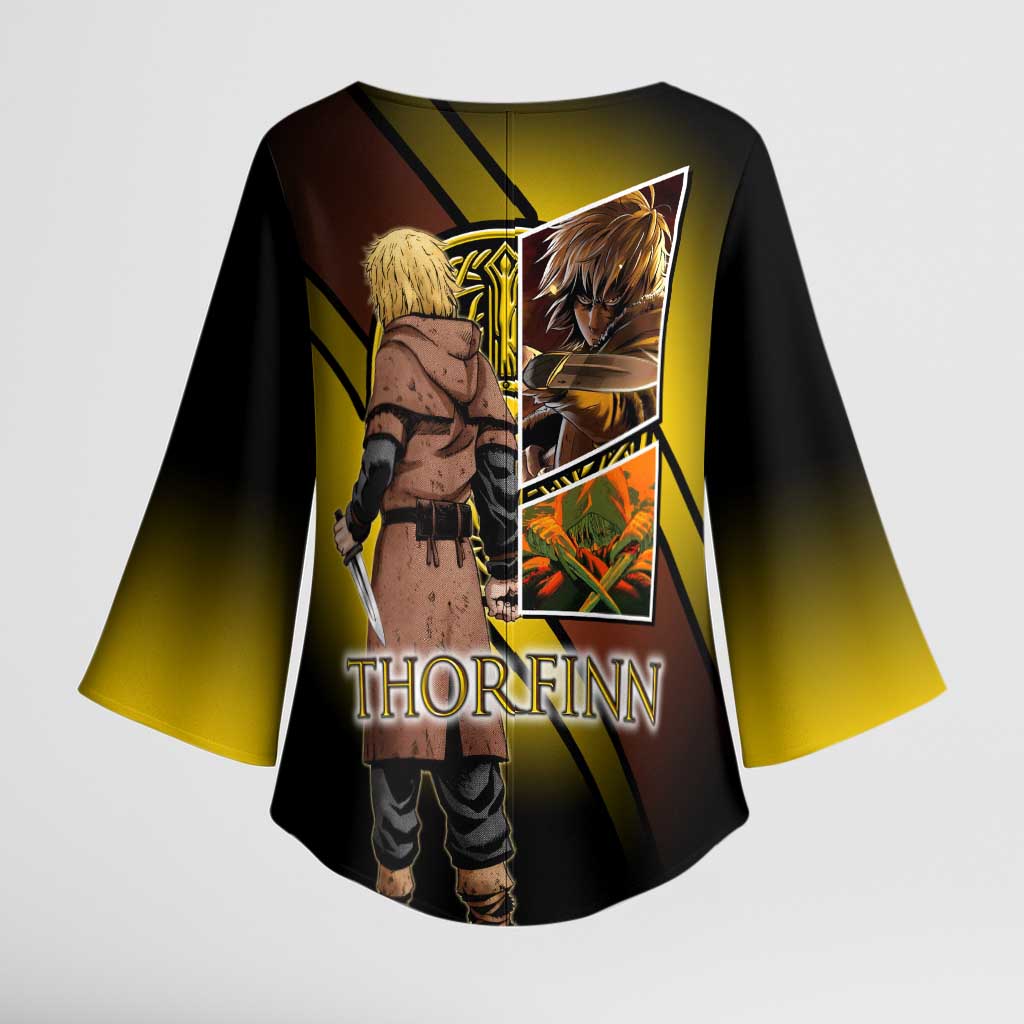 Thorfinn Norse Avenger Kimono Sleeve Blouse Viking Manga Illustration Style