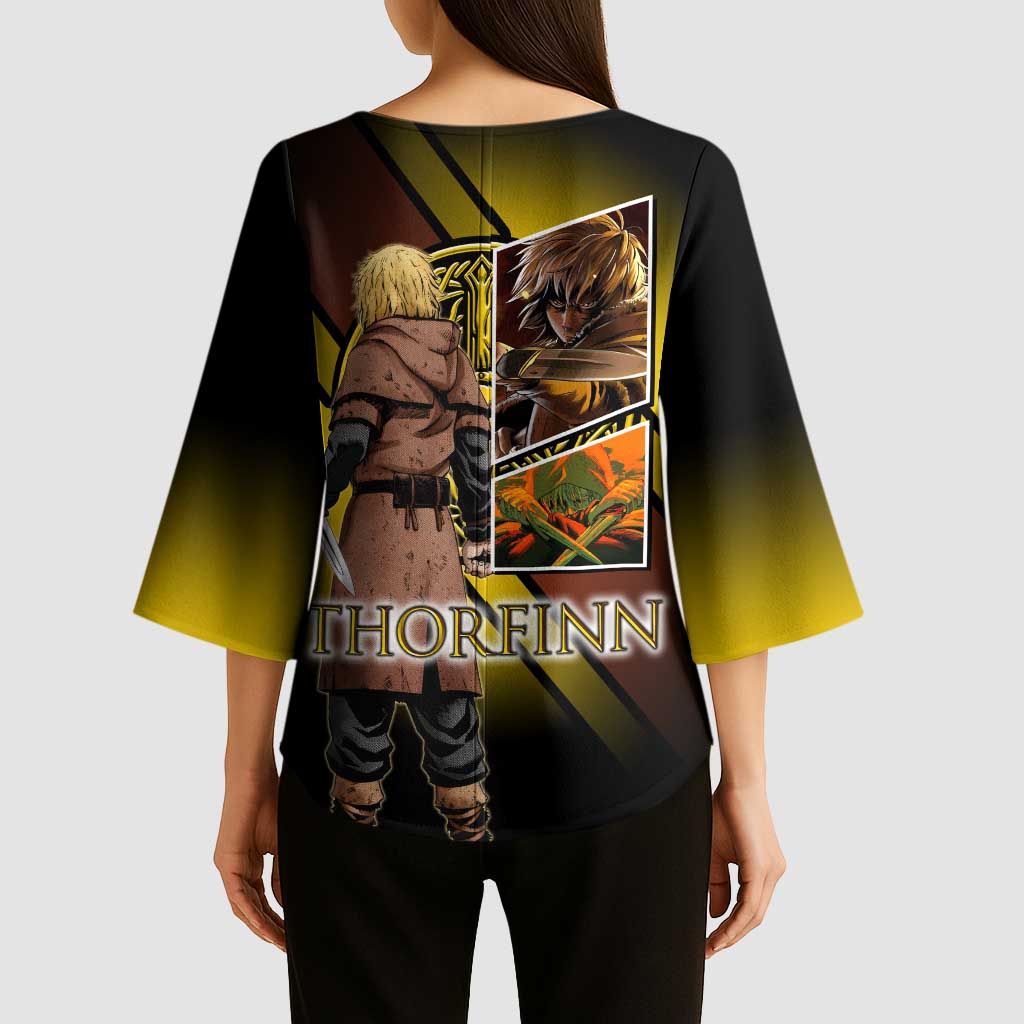 Thorfinn Norse Avenger Kimono Sleeve Blouse Viking Manga Illustration Style