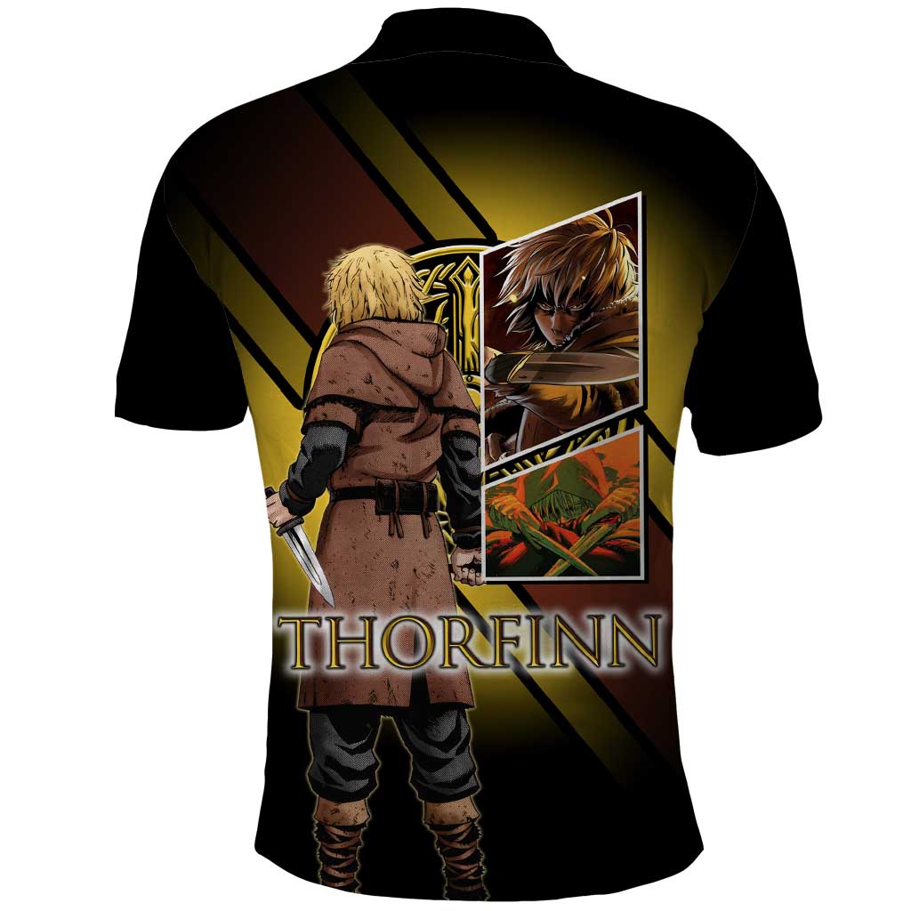 Thorfinn Norse Avenger Polo Shirt Viking Manga Illustration Style