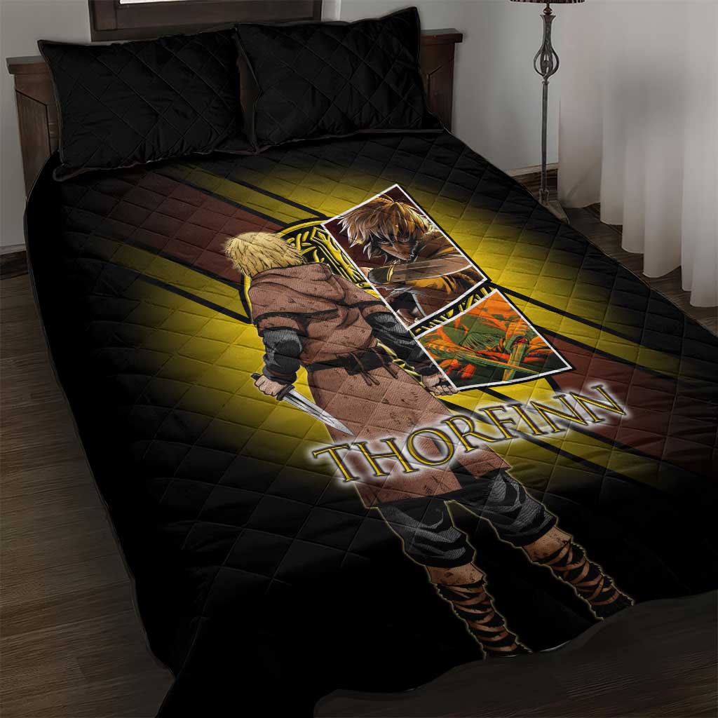 Thorfinn Norse Avenger Quilt Bed Set Viking Manga Illustration Style