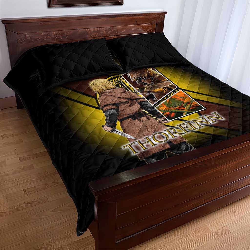 Thorfinn Norse Avenger Quilt Bed Set Viking Manga Illustration Style