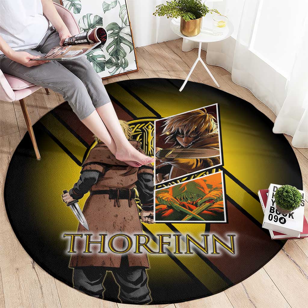 Thorfinn Norse Avenger Round Carpet Viking Manga Illustration Style