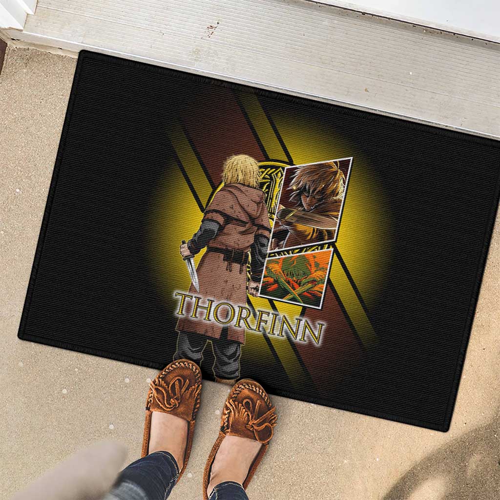 Thorfinn Norse Avenger Rubber Doormat Viking Manga Illustration Style