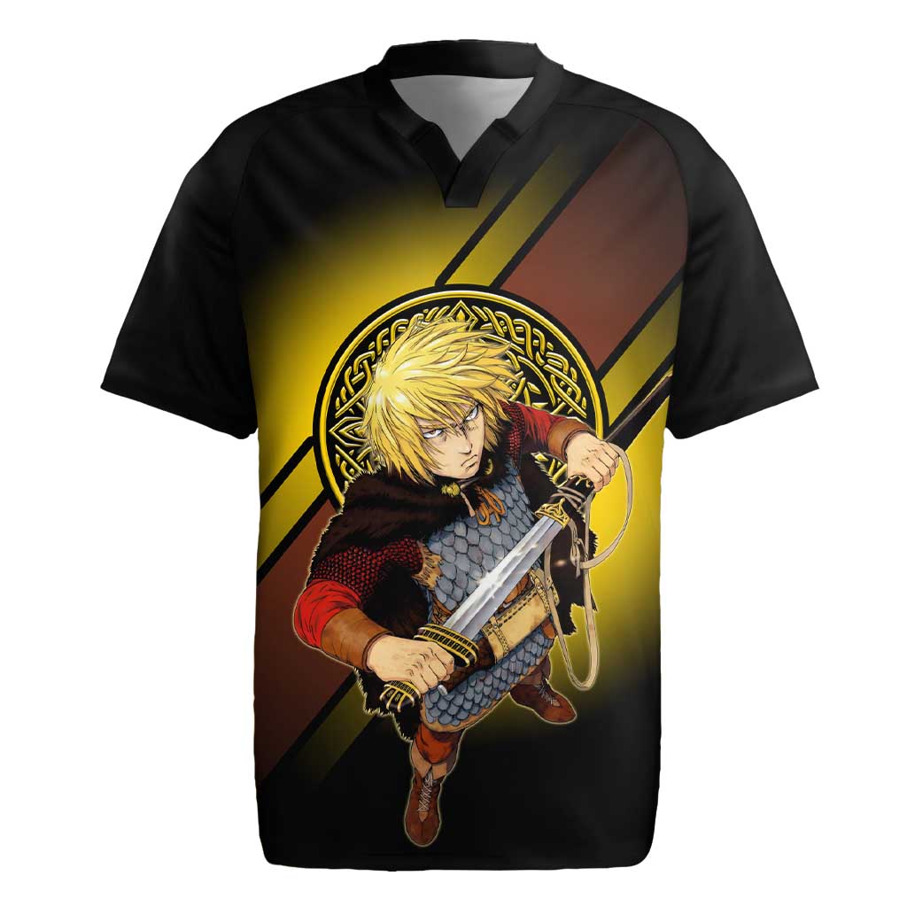 Thorfinn Norse Avenger Rugby Jersey Viking Manga Illustration Style