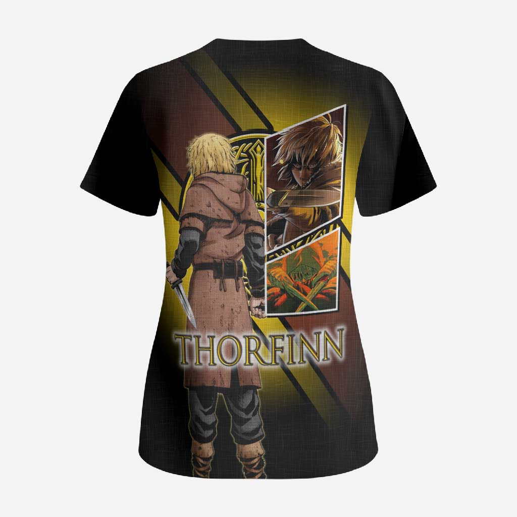 Thorfinn Norse Avenger Scrub Top Viking Manga Illustration Style