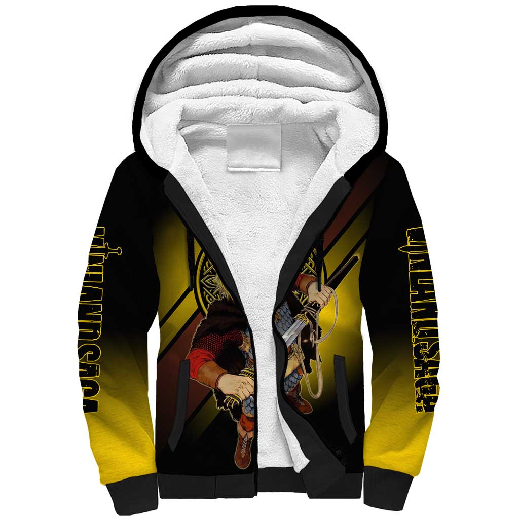 Thorfinn Norse Avenger Sherpa Hoodie Viking Manga Illustration Style