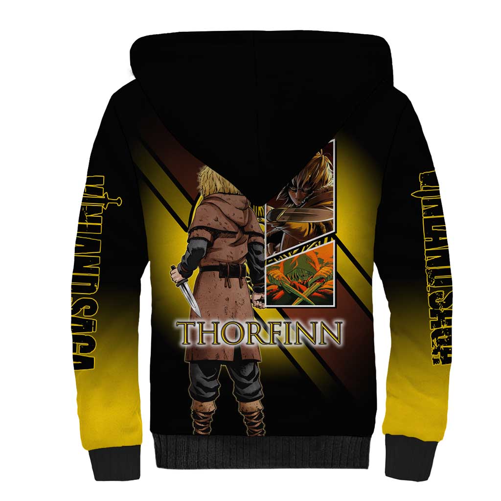 Thorfinn Norse Avenger Sherpa Hoodie Viking Manga Illustration Style