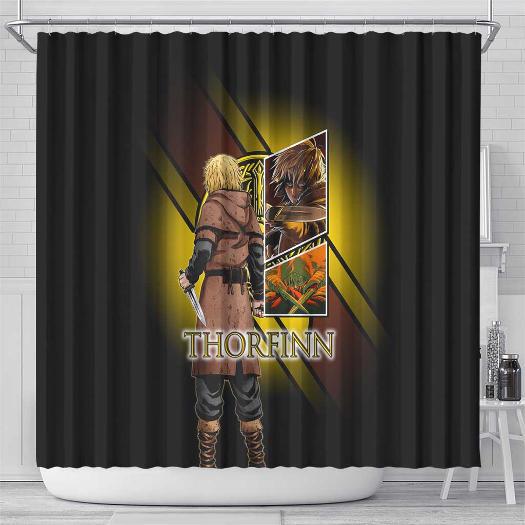 Thorfinn Norse Avenger Shower Curtain Viking Manga Illustration Style