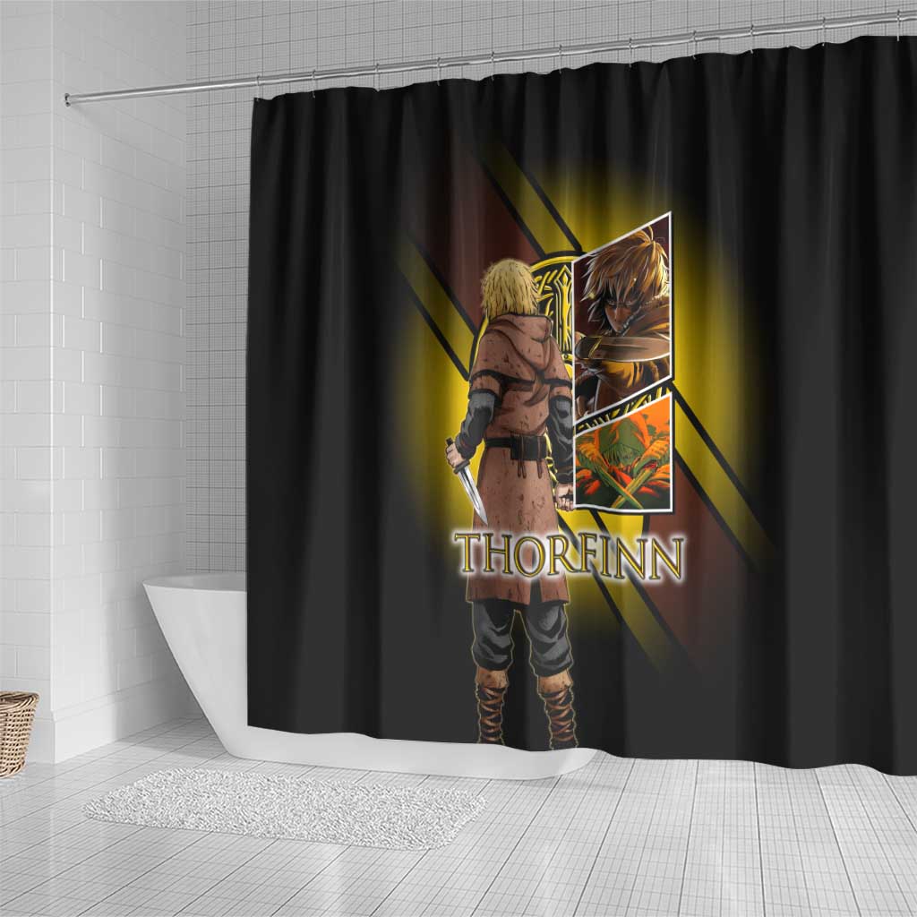 Thorfinn Norse Avenger Shower Curtain Viking Manga Illustration Style