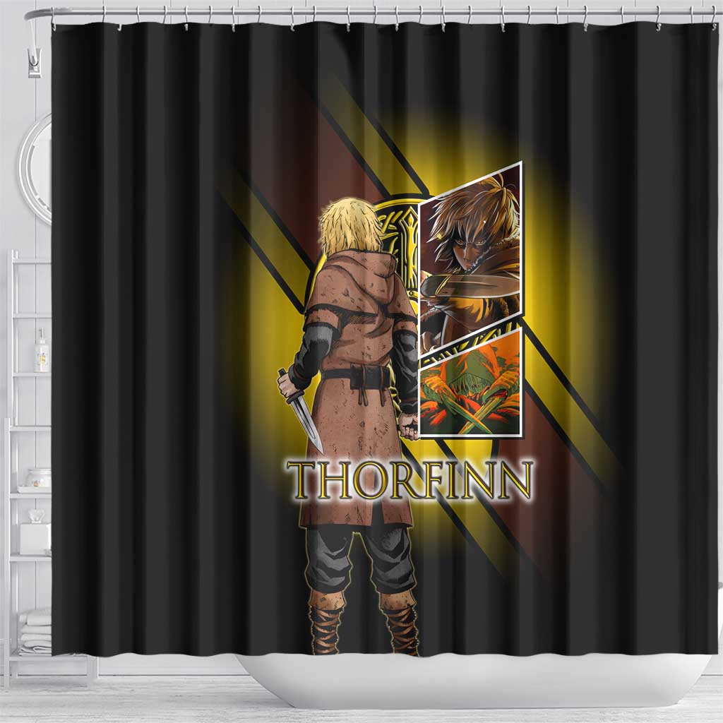 Thorfinn Norse Avenger Shower Curtain Viking Manga Illustration Style