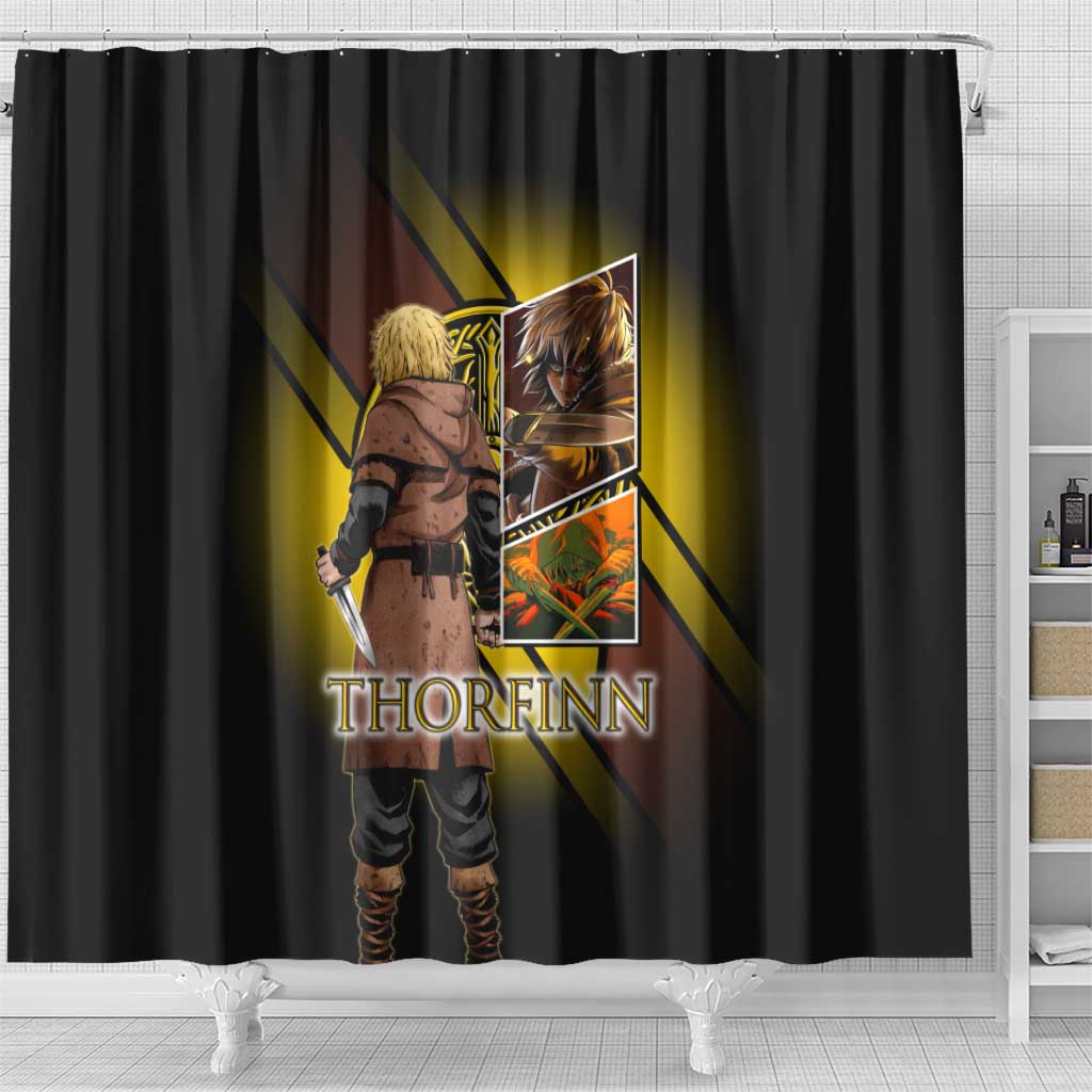 Thorfinn Norse Avenger Shower Curtain Viking Manga Illustration Style