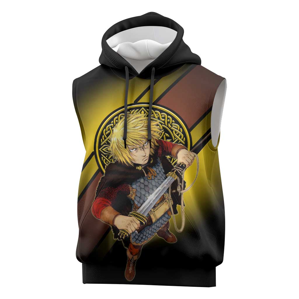 Thorfinn Norse Avenger Sleeveless Hoodie Viking Manga Illustration Style