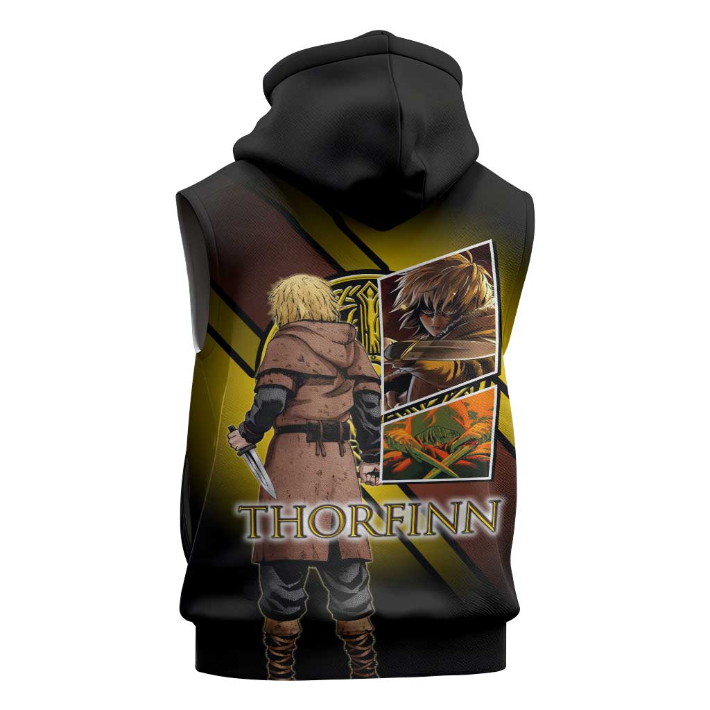 Thorfinn Norse Avenger Sleeveless Hoodie Viking Manga Illustration Style