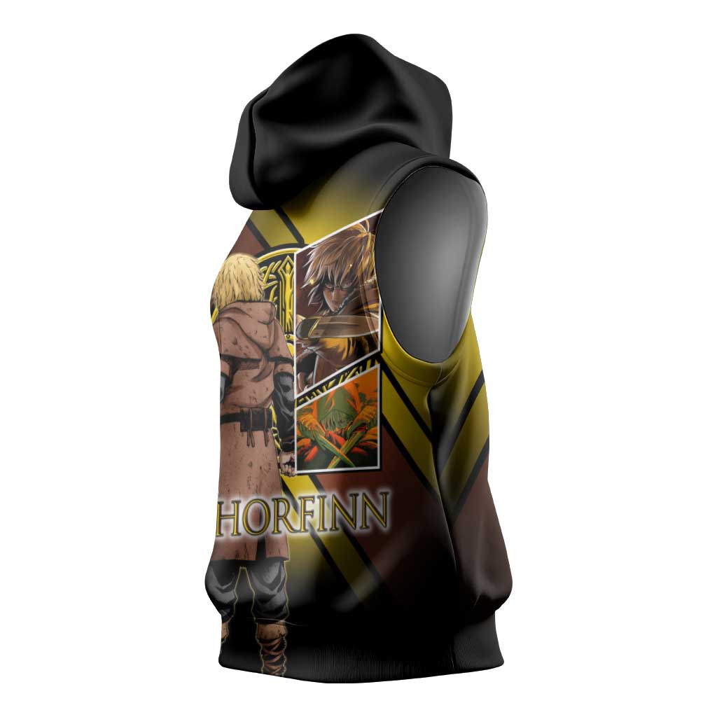 Thorfinn Norse Avenger Sleeveless Hoodie Viking Manga Illustration Style