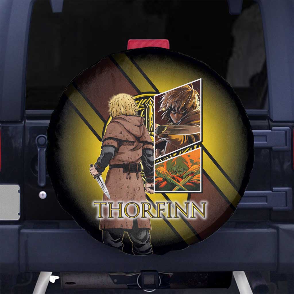 Thorfinn Norse Avenger Spare Tire Cover Viking Manga Illustration Style