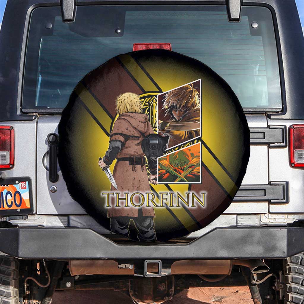 Thorfinn Norse Avenger Spare Tire Cover Viking Manga Illustration Style