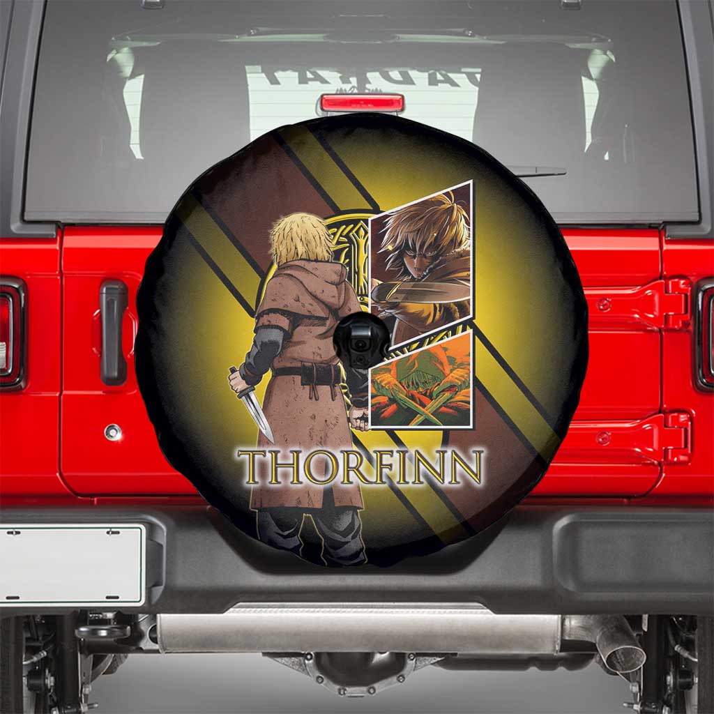 Thorfinn Norse Avenger Spare Tire Cover Viking Manga Illustration Style