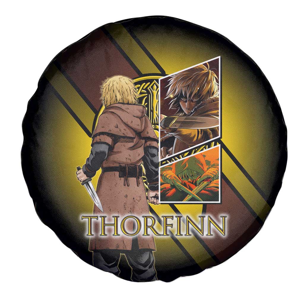 Thorfinn Norse Avenger Spare Tire Cover Viking Manga Illustration Style