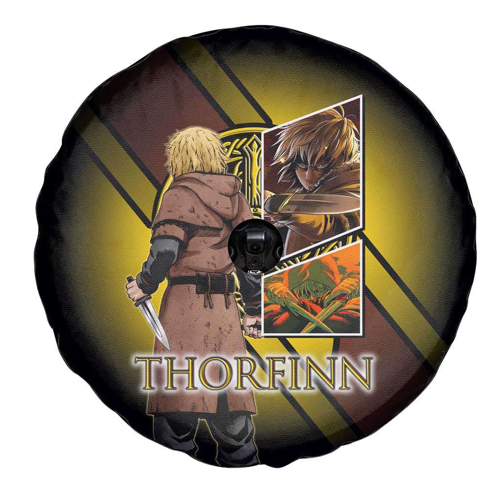 Thorfinn Norse Avenger Spare Tire Cover Viking Manga Illustration Style