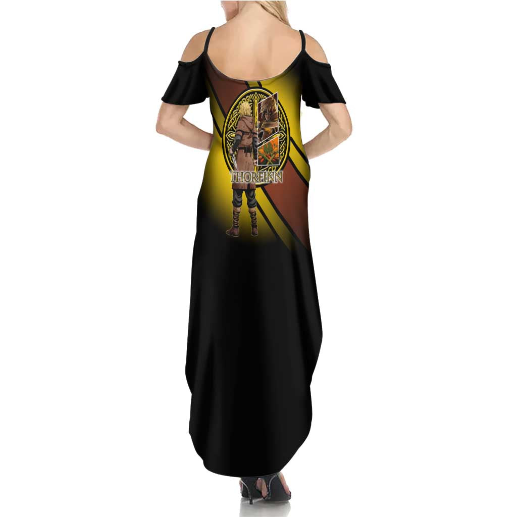 Thorfinn Norse Avenger Summer Maxi Dress Viking Manga Illustration Style