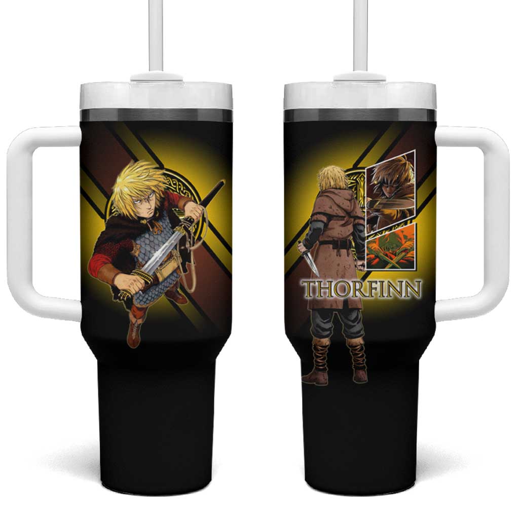 Thorfinn Norse Avenger Tumbler With Handle Viking Manga Illustration Style