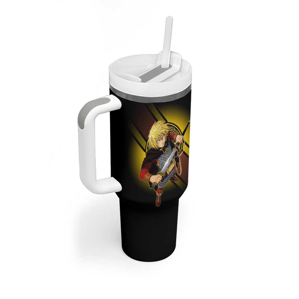 Thorfinn Norse Avenger Tumbler With Handle Viking Manga Illustration Style