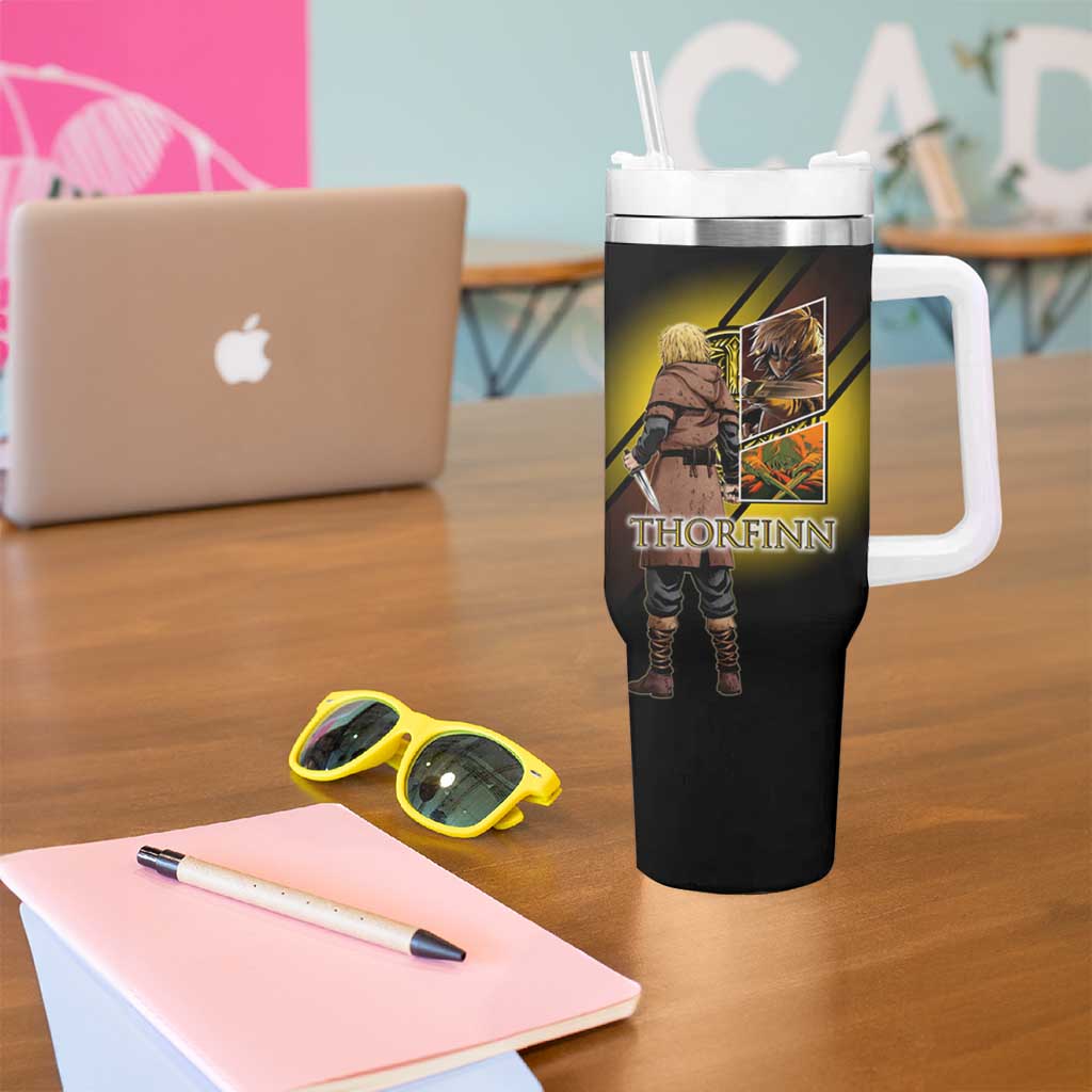 Thorfinn Norse Avenger Tumbler With Handle Viking Manga Illustration Style