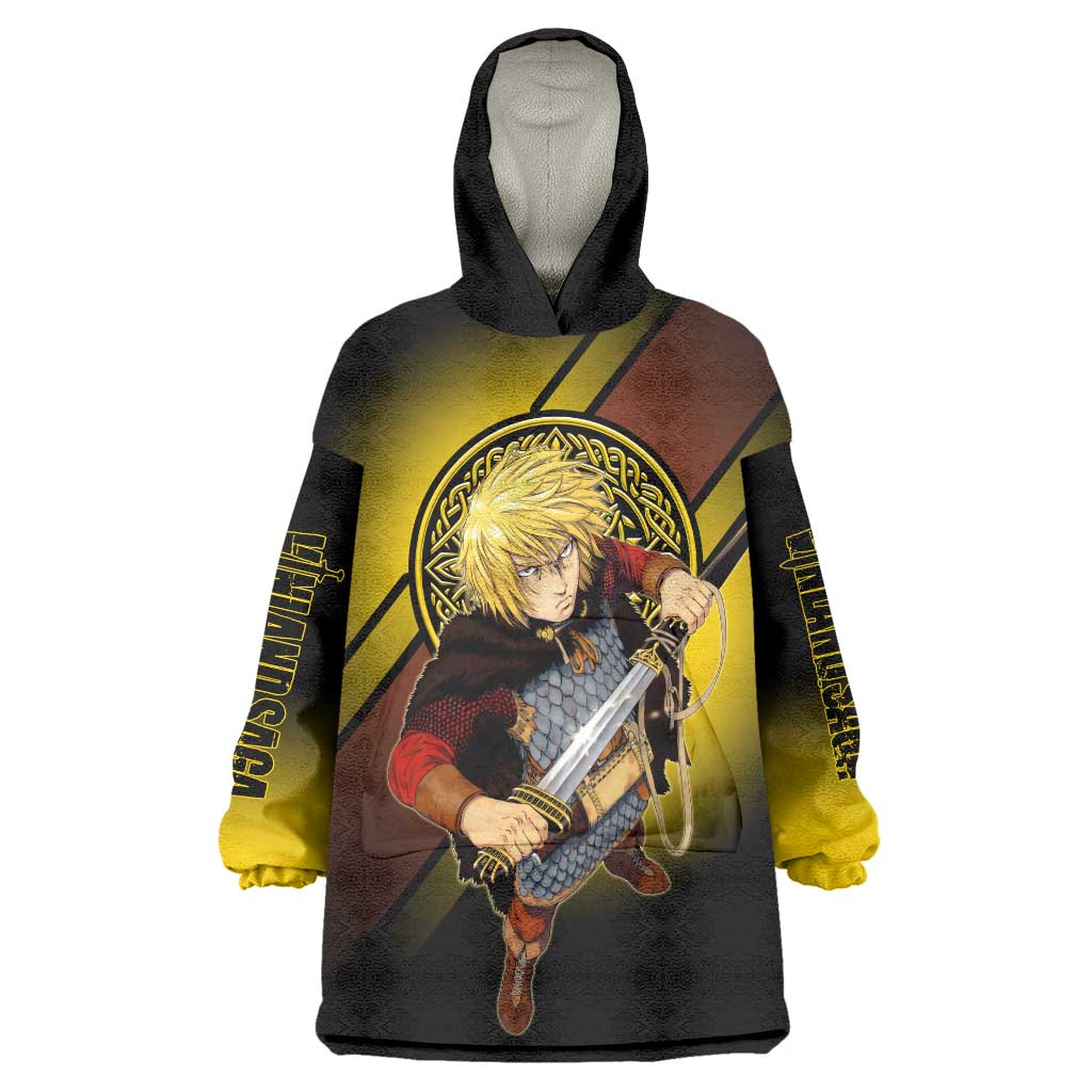 Thorfinn Norse Avenger Wearable Blanket Hoodie Viking Manga Illustration Style