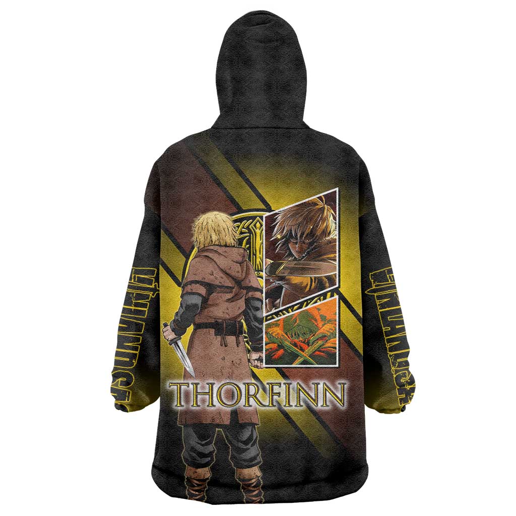 Thorfinn Norse Avenger Wearable Blanket Hoodie Viking Manga Illustration Style