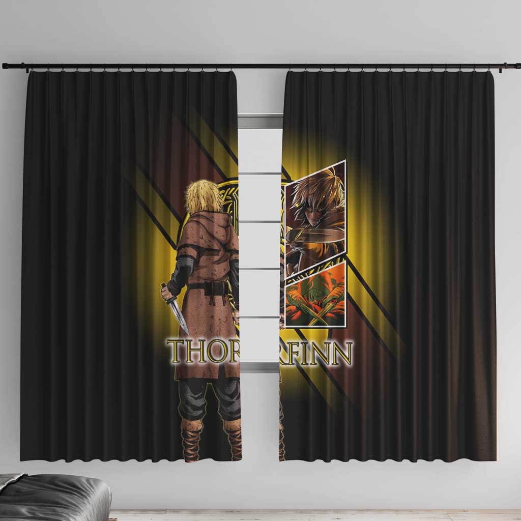 Thorfinn Norse Avenger Window Curtain Viking Manga Illustration Style