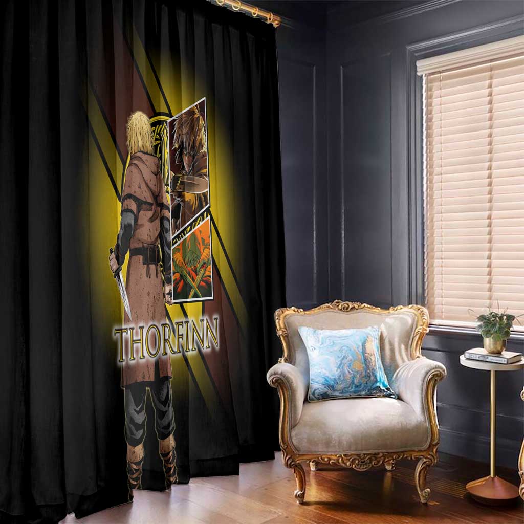 Thorfinn Norse Avenger Window Curtain Viking Manga Illustration Style