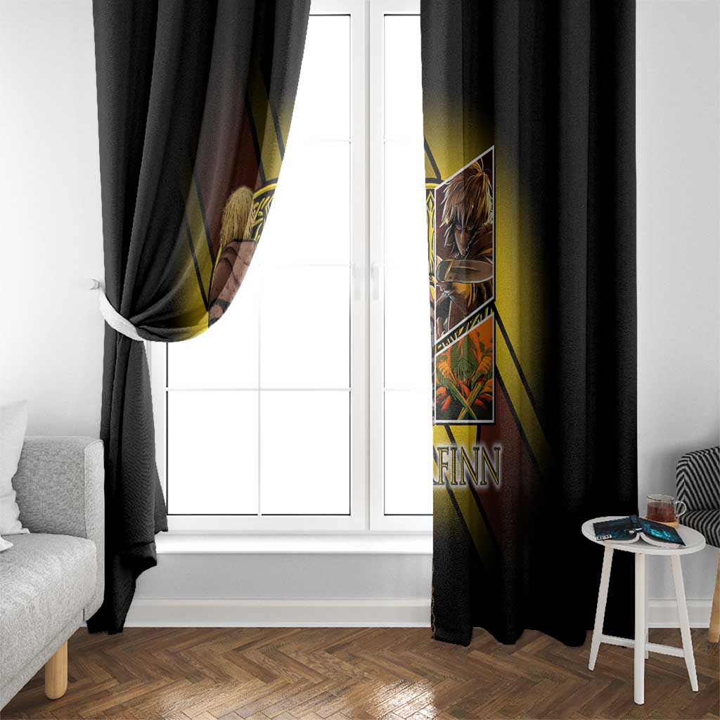 Thorfinn Norse Avenger Window Curtain Viking Manga Illustration Style