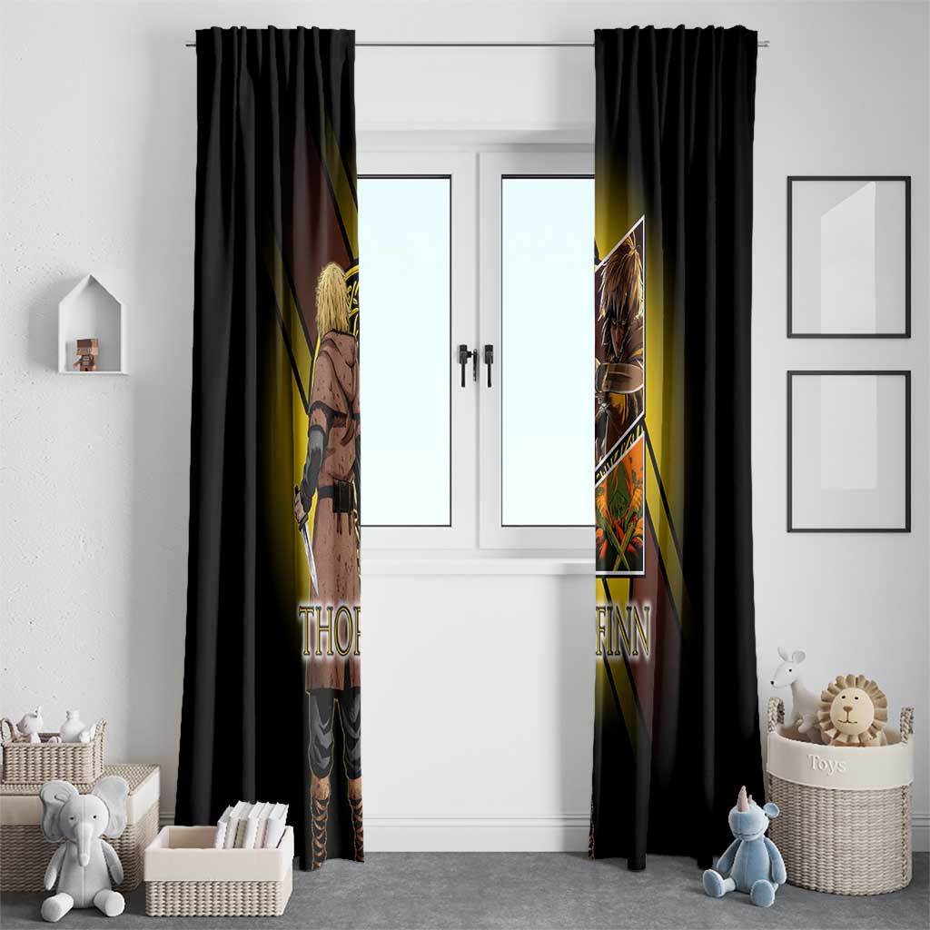 Thorfinn Norse Avenger Window Curtain Viking Manga Illustration Style