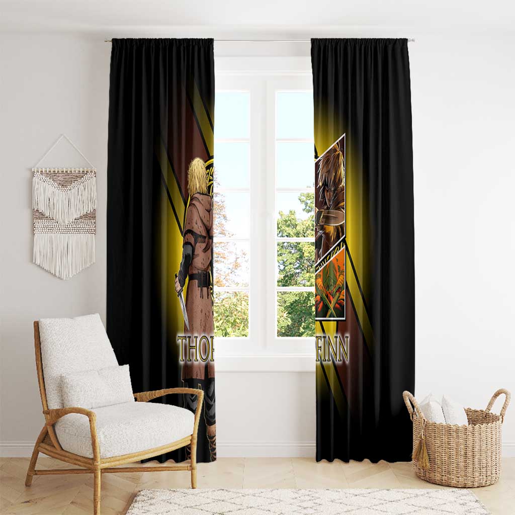 Thorfinn Norse Avenger Window Curtain Viking Manga Illustration Style