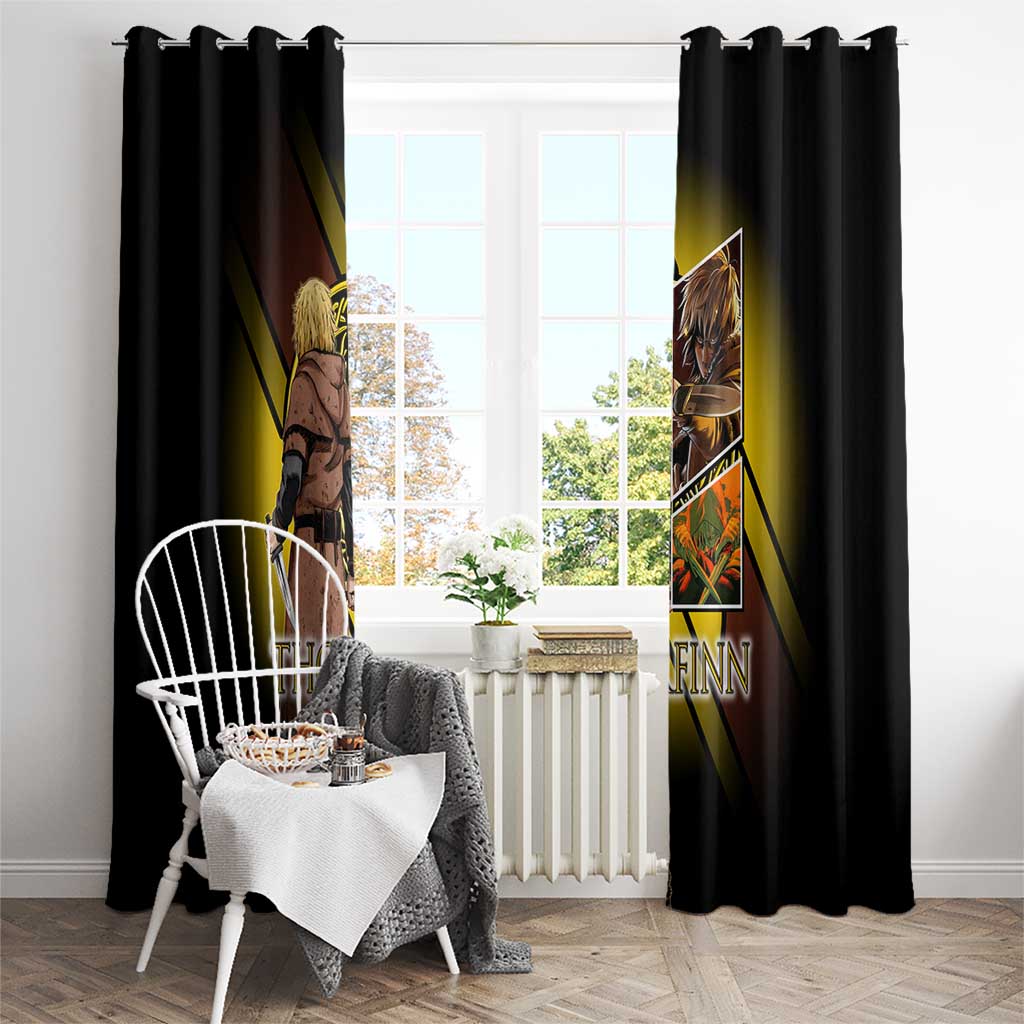 Thorfinn Norse Avenger Window Curtain Viking Manga Illustration Style