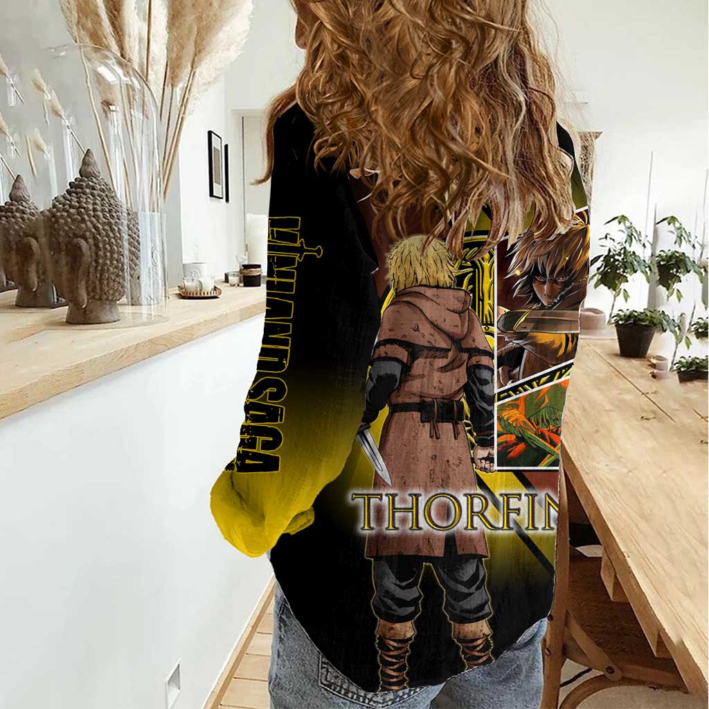 Thorfinn Norse Avenger Women Casual Shirt Viking Manga Illustration Style