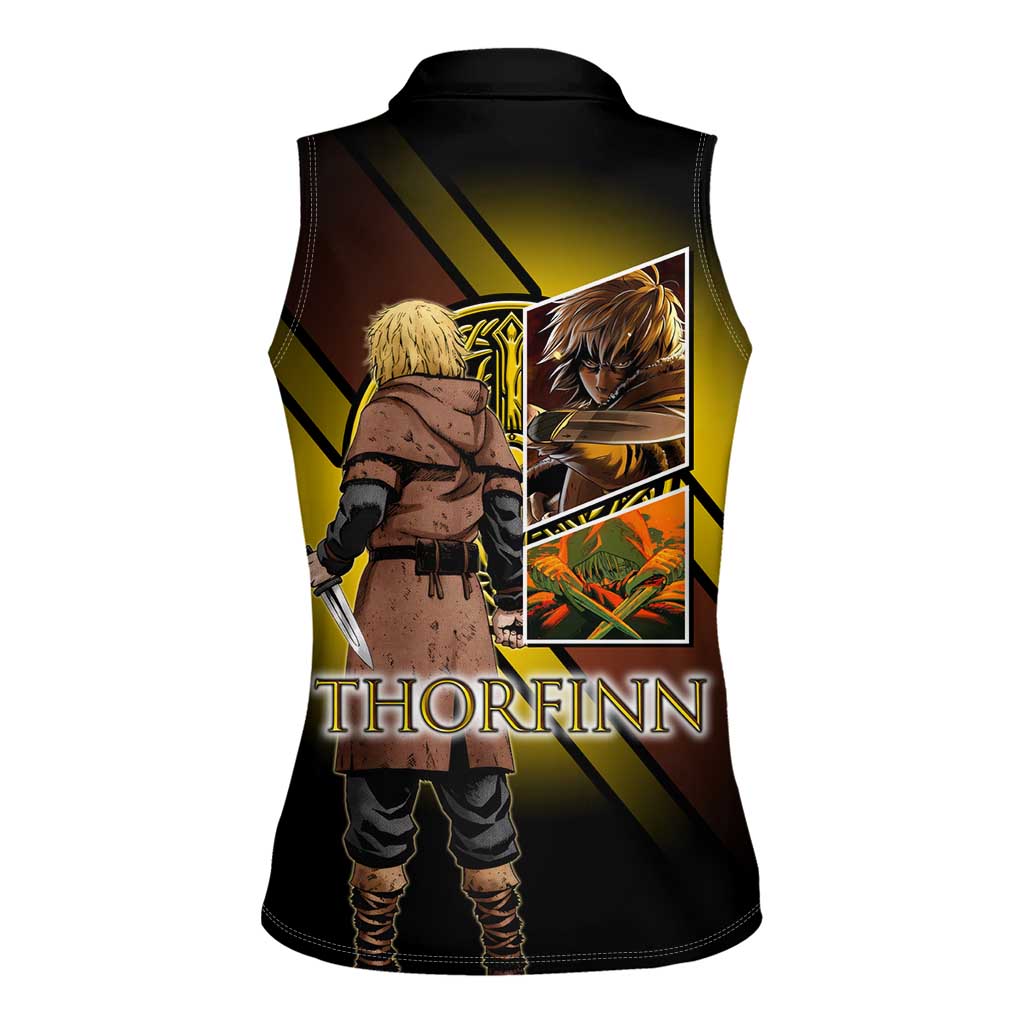 Thorfinn Norse Avenger Women Sleeveless Polo Shirt Viking Manga Illustration Style