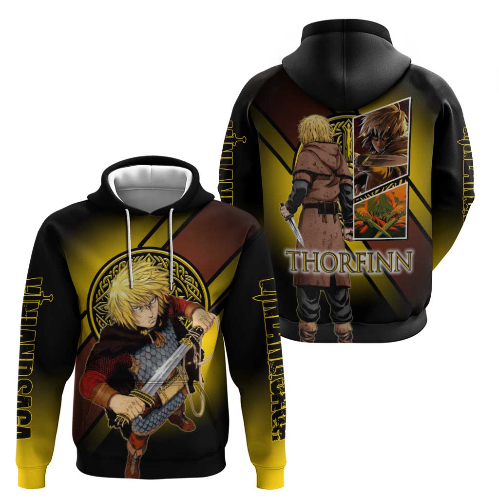 Thorfinn Norse Avenger Zip Hoodie Viking Manga Illustration Style