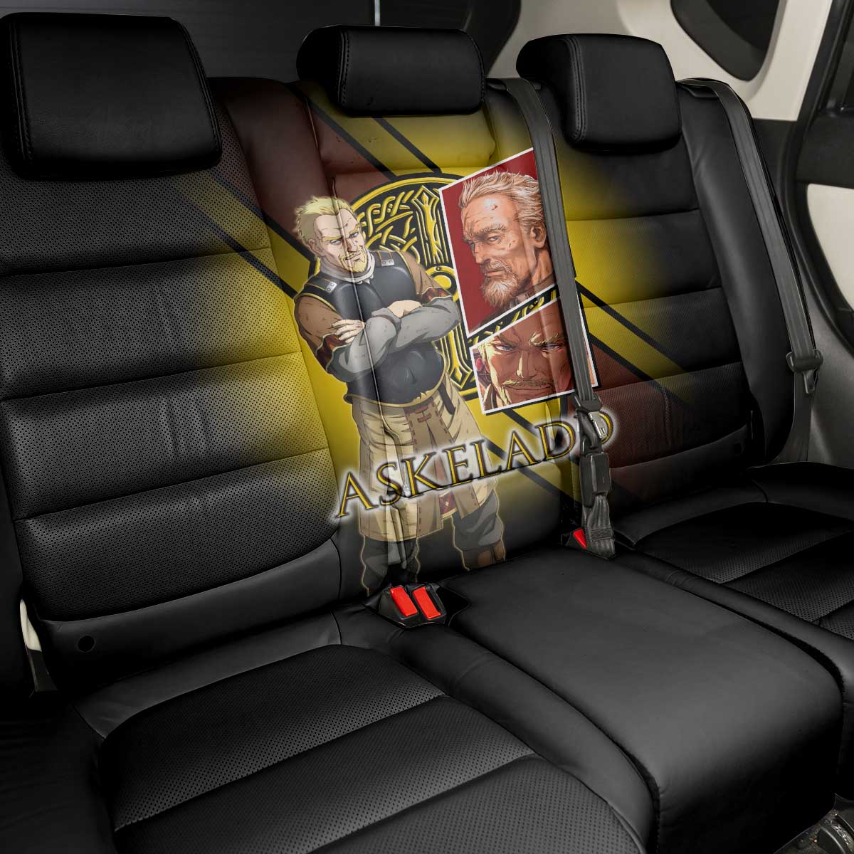 Askeladd Viking Commander Back Car Seat Cover Viking Manga Illustration Style